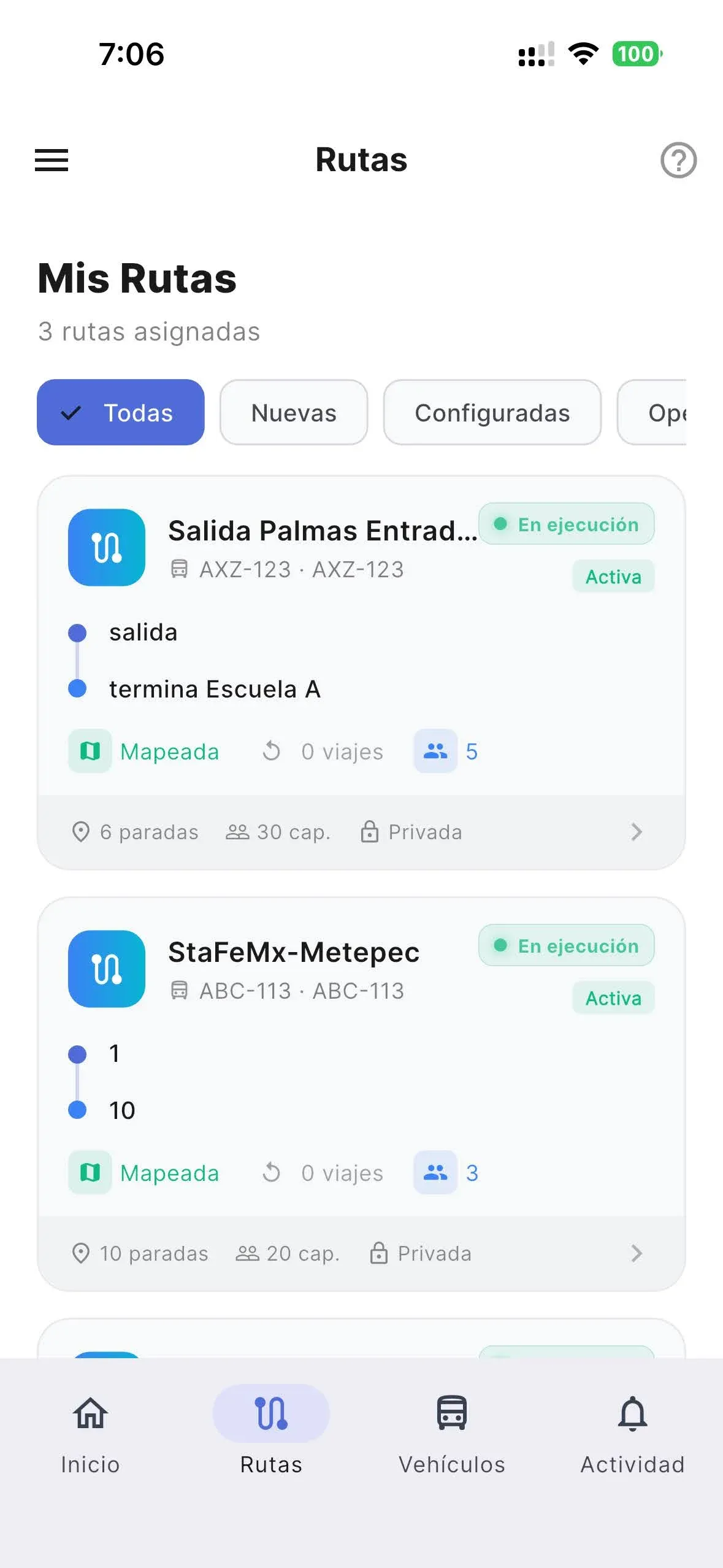 Gestiona tus rutas asignadas